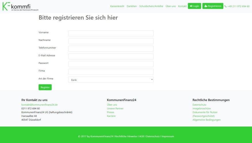 kommfi - Registration (Bank)